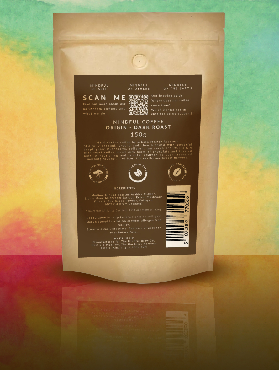 The Mindful Brew Co - Mindful Mushroom Coffee - Origin - Dark Roast