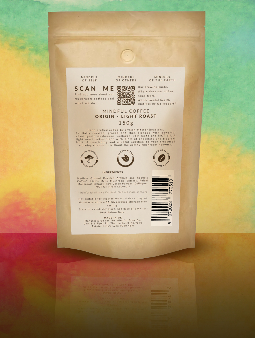The Mindful Brew Co - Mindful Mushroom Coffee - Origin - Light Roast